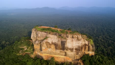 aerial over lion rock, sigiriya rock fortress