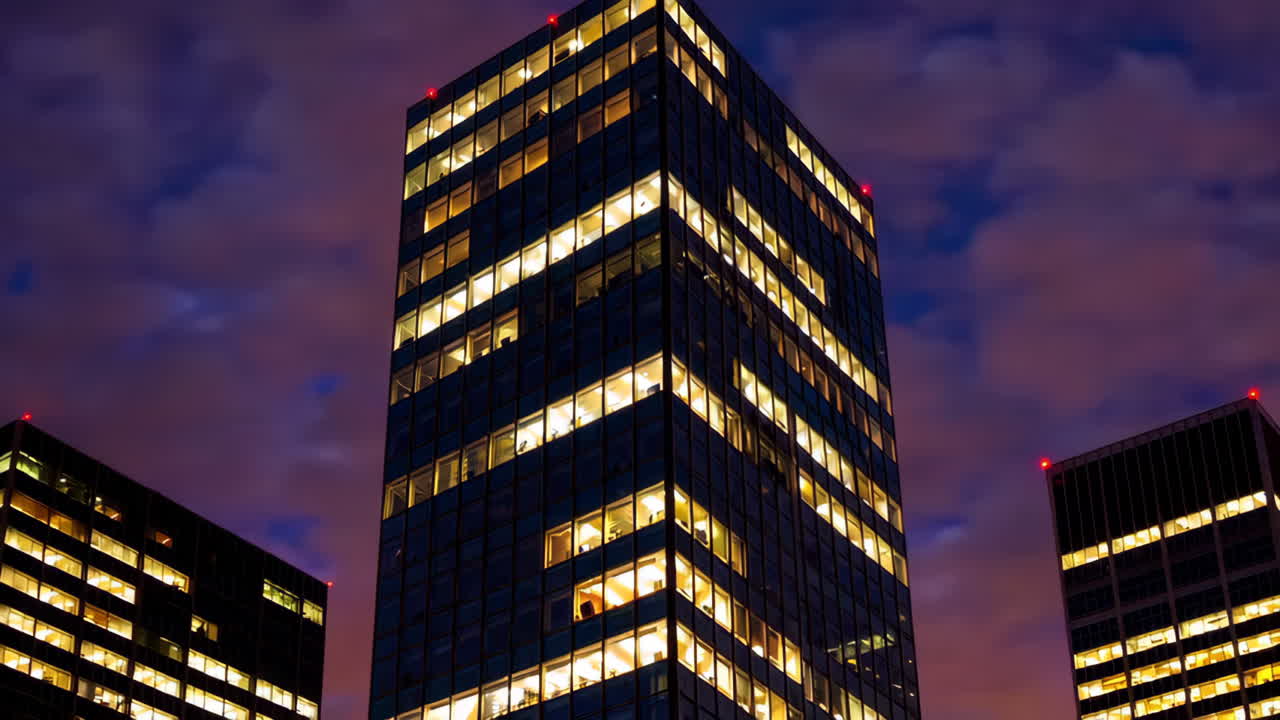horizonte de la ciudad en la noche