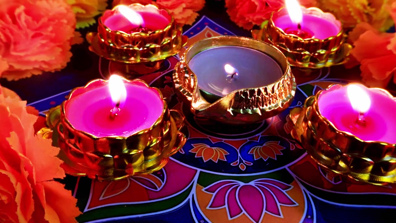 Diwalin Deepavali-juhlan tausta palavalla diyalla