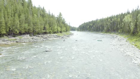 Drone-hovering-over-river