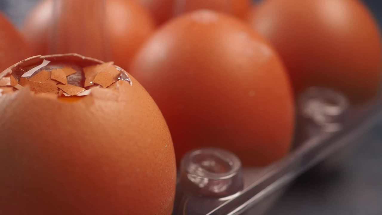 Close-up of Broken Egg