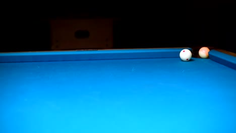 trick shot in american pool billiard side spin one ball in the corner and cue ball into nine ball