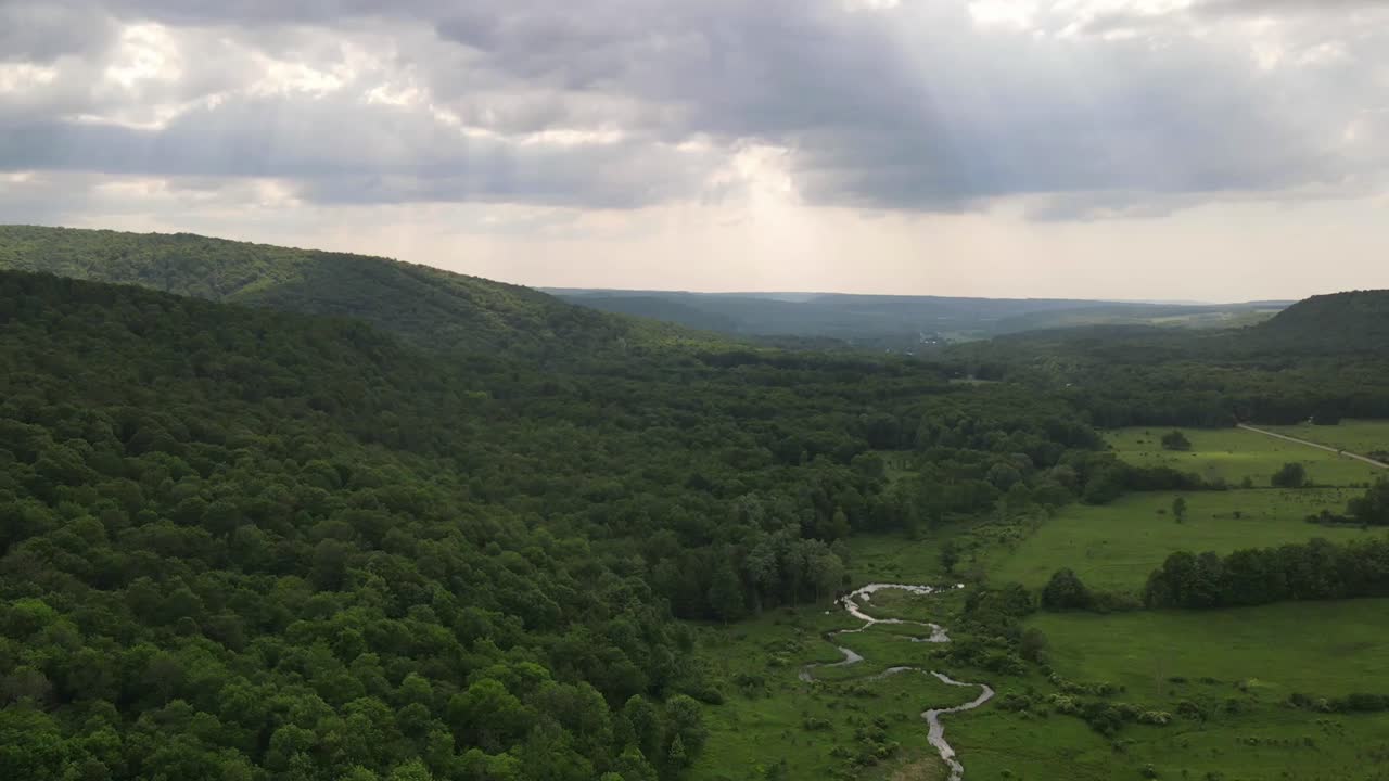 Serene Valley Landscape with Winding River