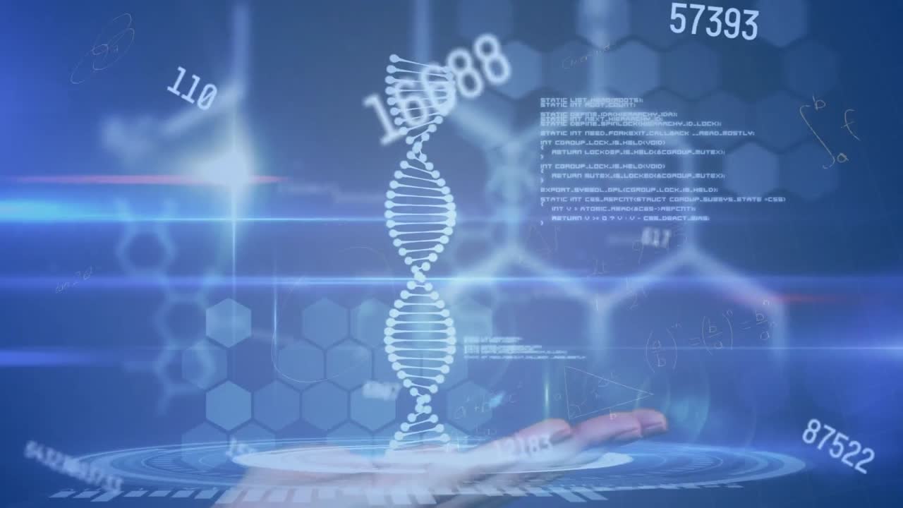 Animation of dna strand and scientific data processing