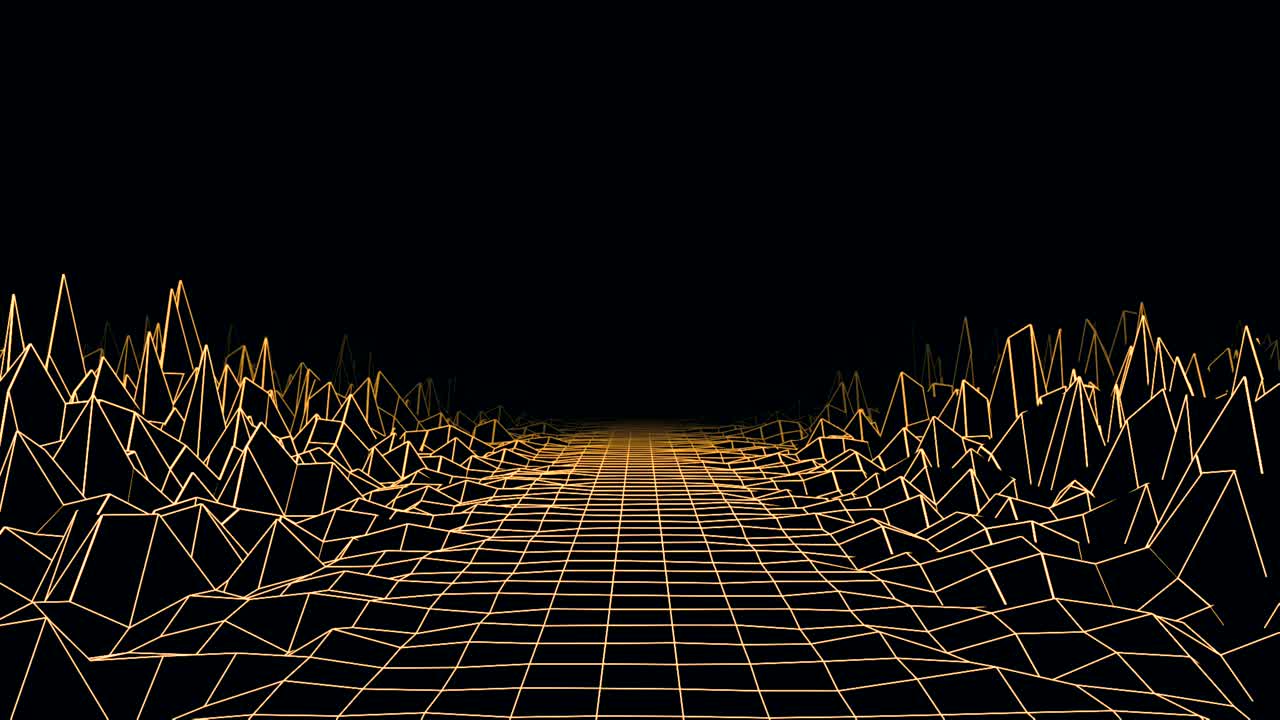 paisaje de cuadrícula de alambre dorado