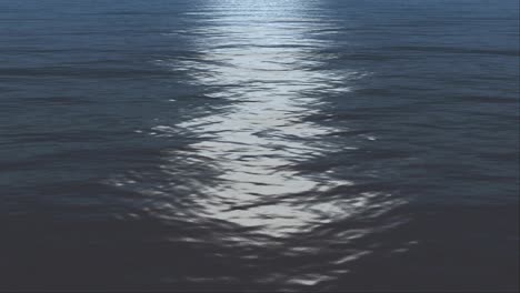 Moonlight-Shines-Down-On-Ocean-Waters-(Loop)