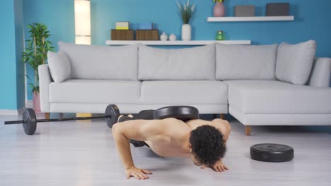 young athlete man doing sports exercising. healthy lifestyle.
