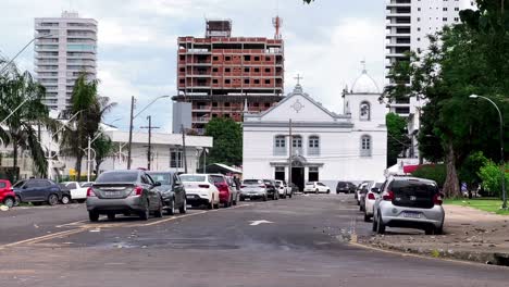 striking view of são josé church and cross in macapá, brazil. this historic religious landmark stands as a testament to colonial influence and enduring faith in the amazon