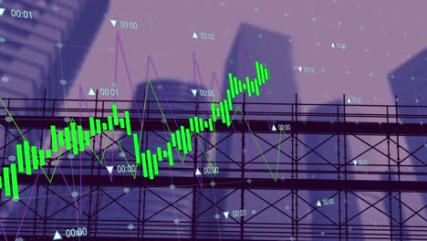 Animation-of-financial-data-processing-over-cityscape