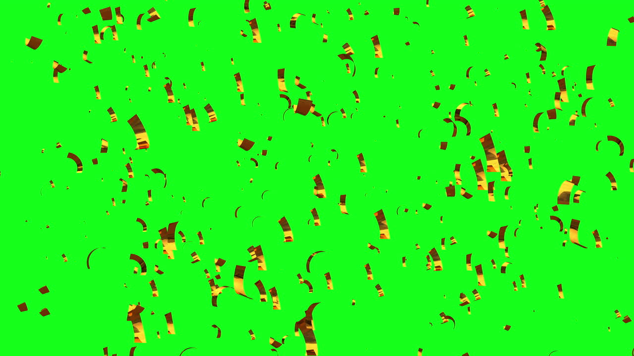 Gold confetti falling celebration party carnival festival