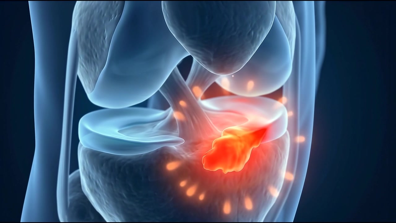 Medical Animation of Knee Joint Inflammation and Pain