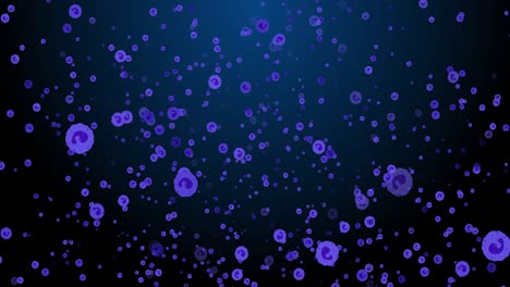 Animation-of-violet-circles-falling-on-navy-background