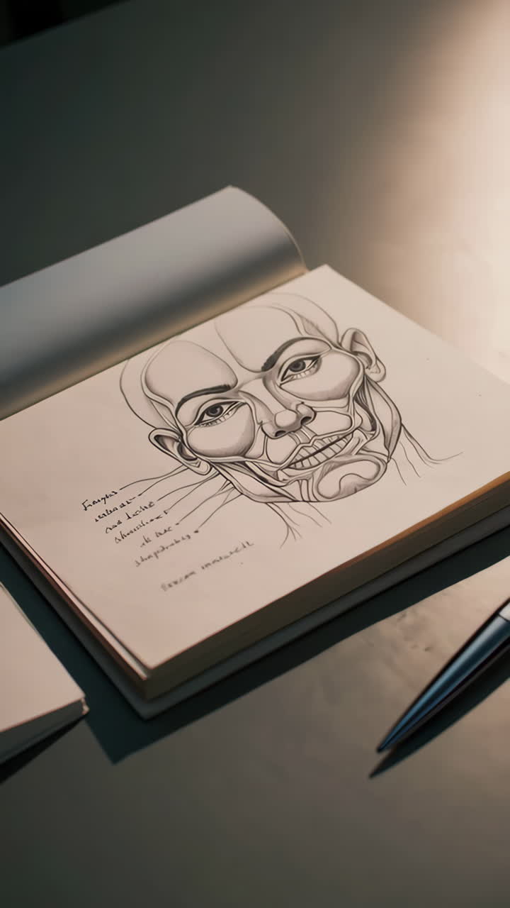 Anatomical Drawing of a Human Face