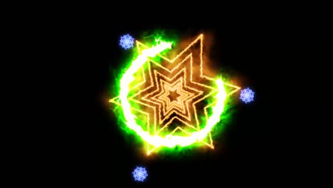 hexagon fire around power overwhelming slow rotate and three magic star