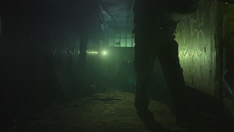 abandoned corridor at night