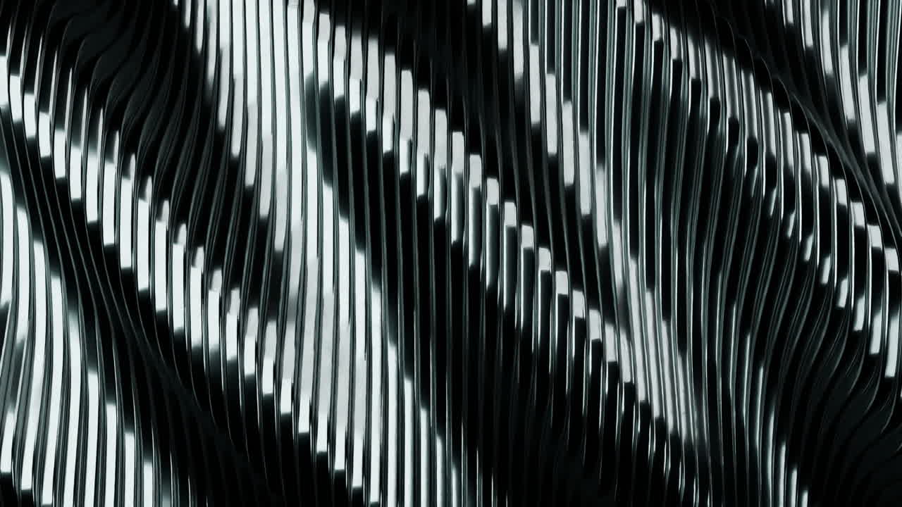 Abstract Dark Metallic Wavy Lines with Shimmering Light