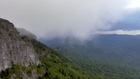 rock face on the crest of grandfather mountain from linville nc