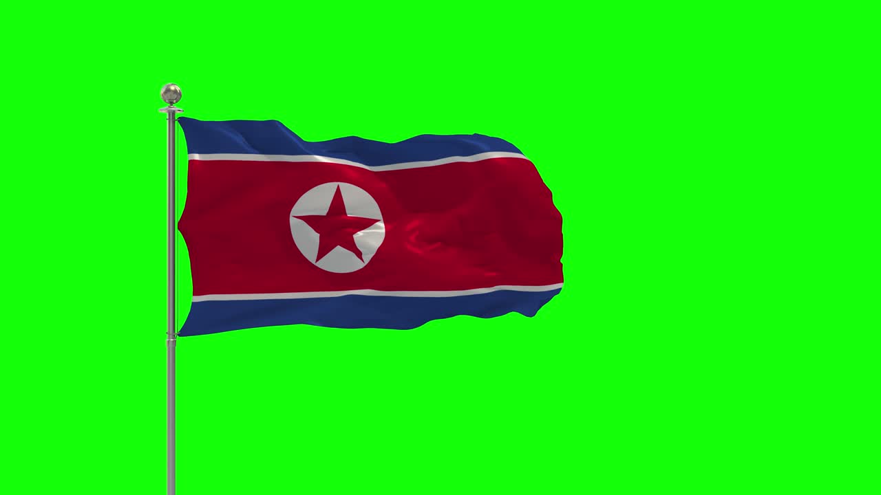 북한의 3d 일러스트레이션으로 기둥 위에 흔들리는 발을 크로마로 표시합니다.