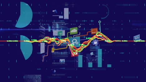 Animation-of-financial-data-processing-over-blue-background