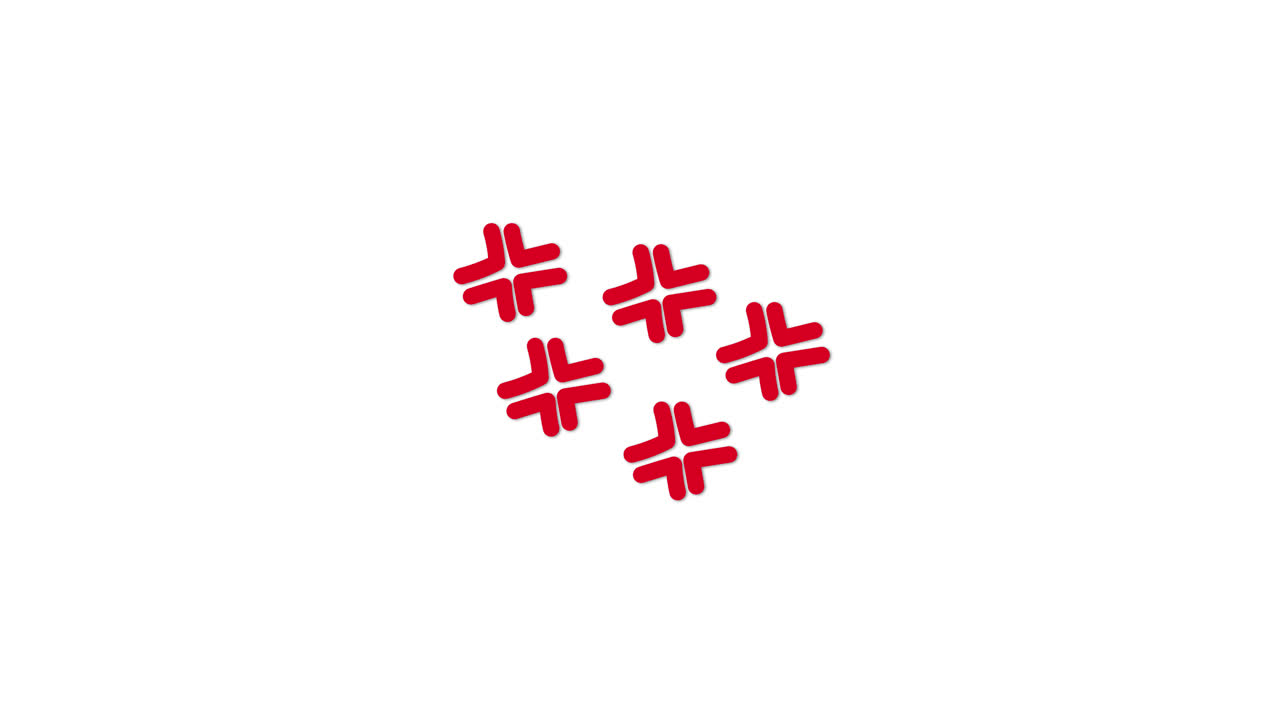 Red Angry Frustration Symbols Animation on White Background