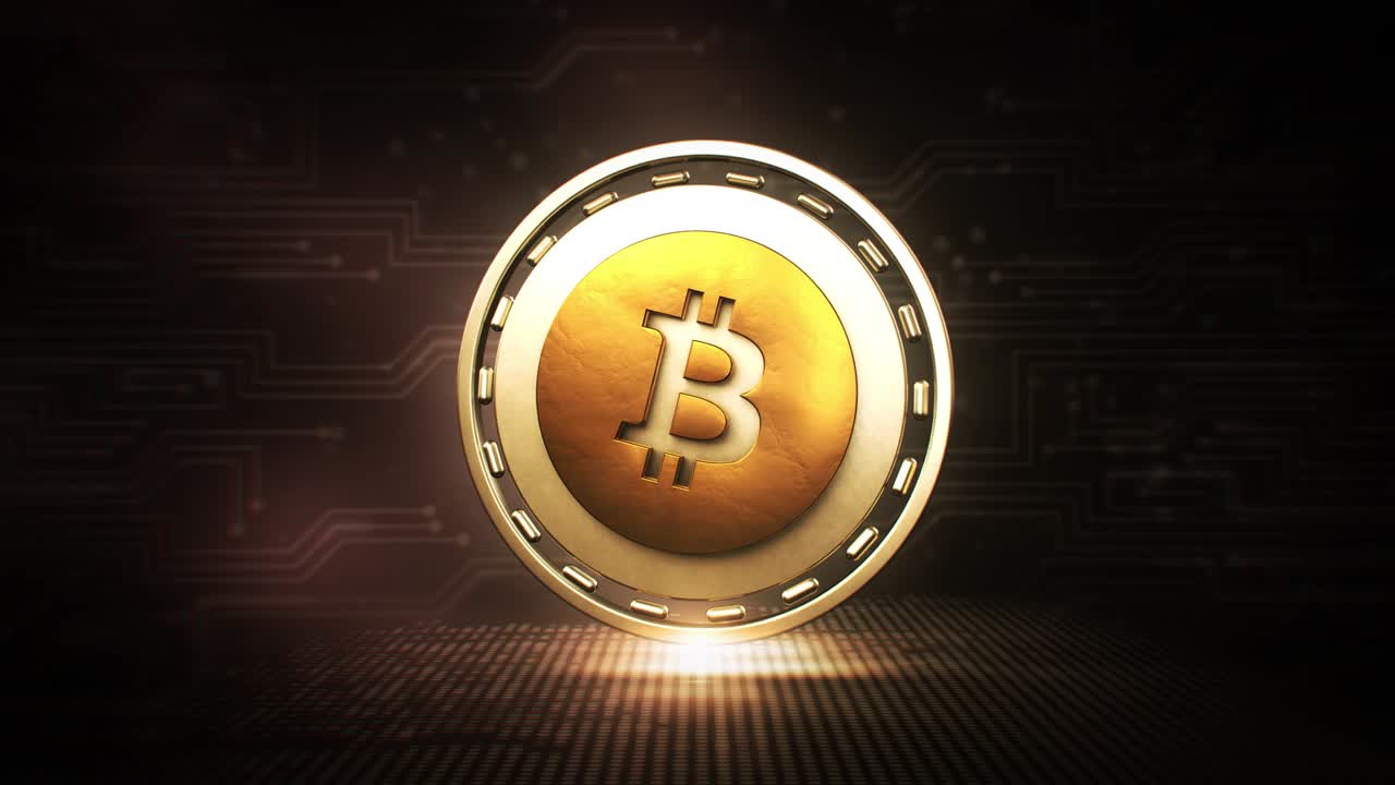 - bitcoin btc - bucle de monedas de criptomonedas en 3d