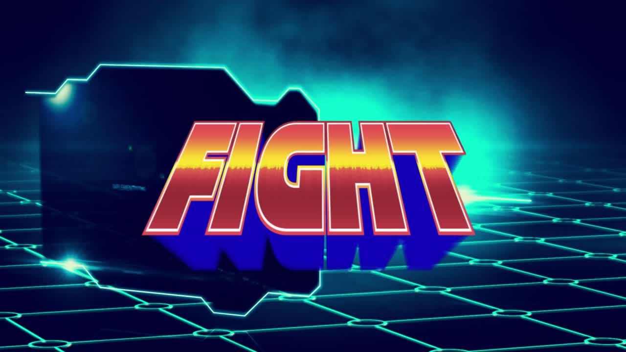 texto de inicio y fondo futurista