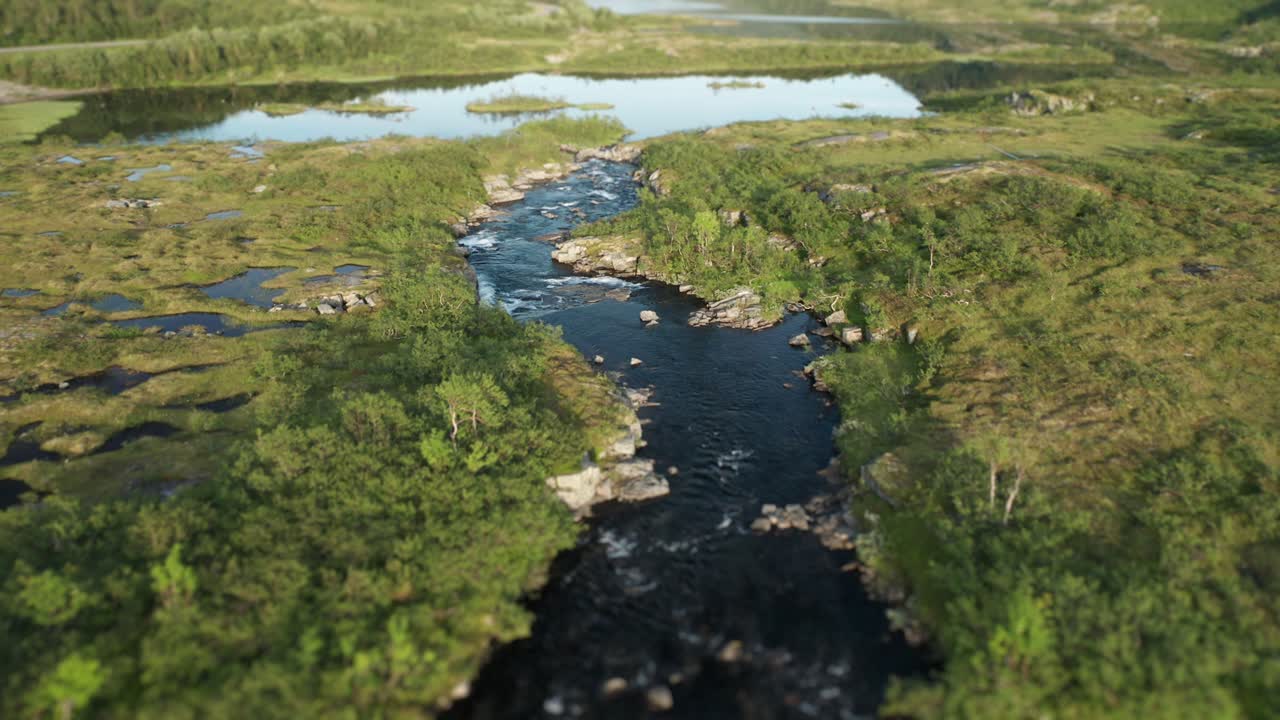 Luftfoto af søen Masvasstjonnan, Norge.
