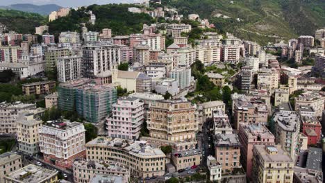 genova, italy, historical buildings from above, aerial drone view