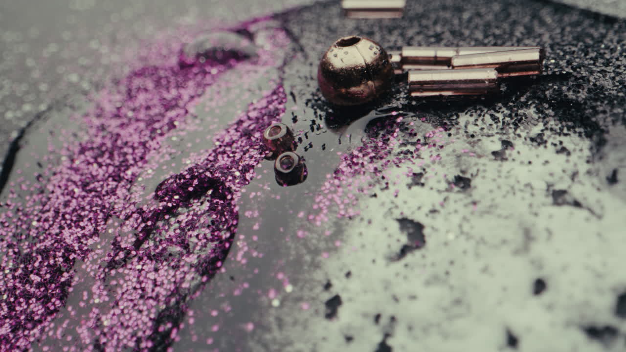 Colorful Glitter and Metal Beads Resin Art