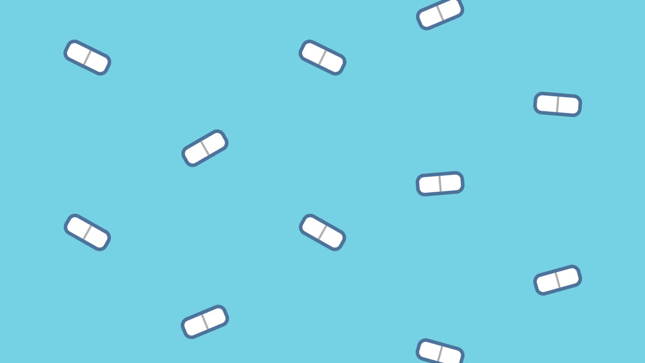 cápsulas medicamentos patrón animación médica
