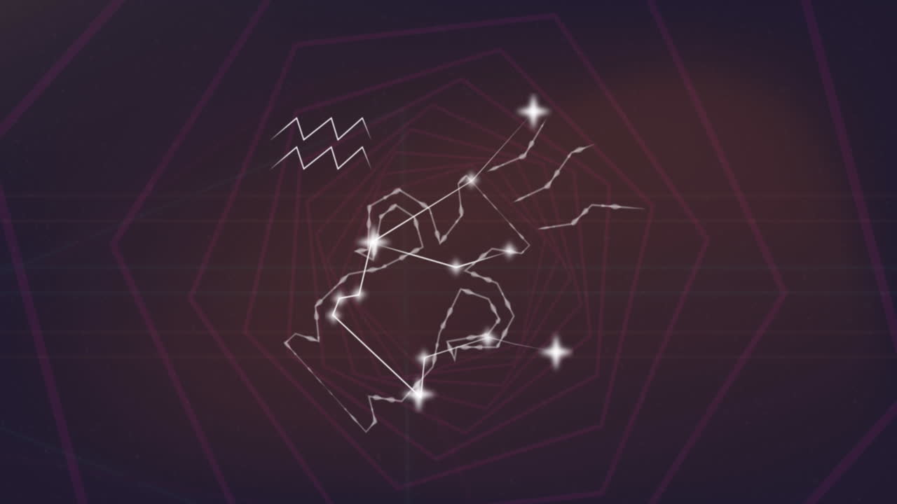 반 ⁇ 이는 별들과 함께 물병자 별자리의 애니메이션