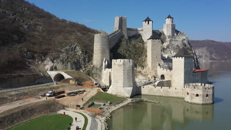 reconstructed fortress by the danube river