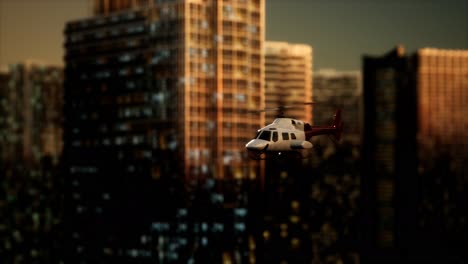 slow-motion-helicopter-near-skyscrapers-at-night