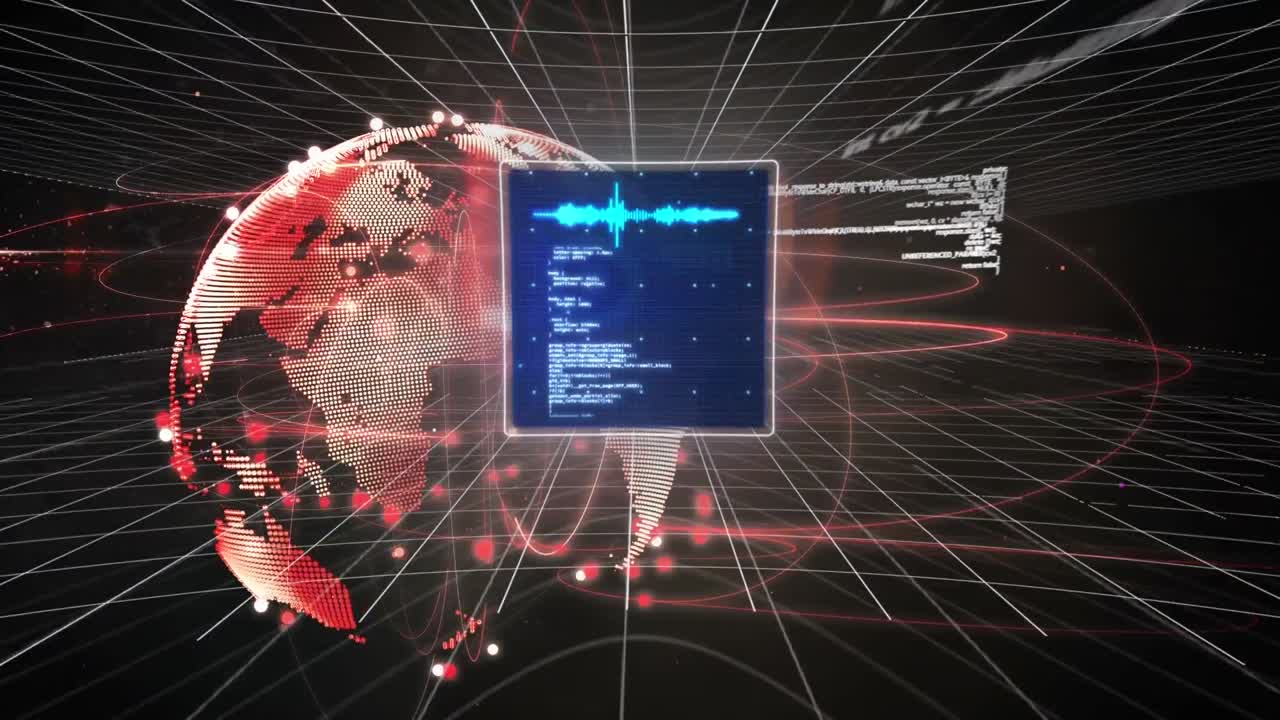 Animation of data processing over globe