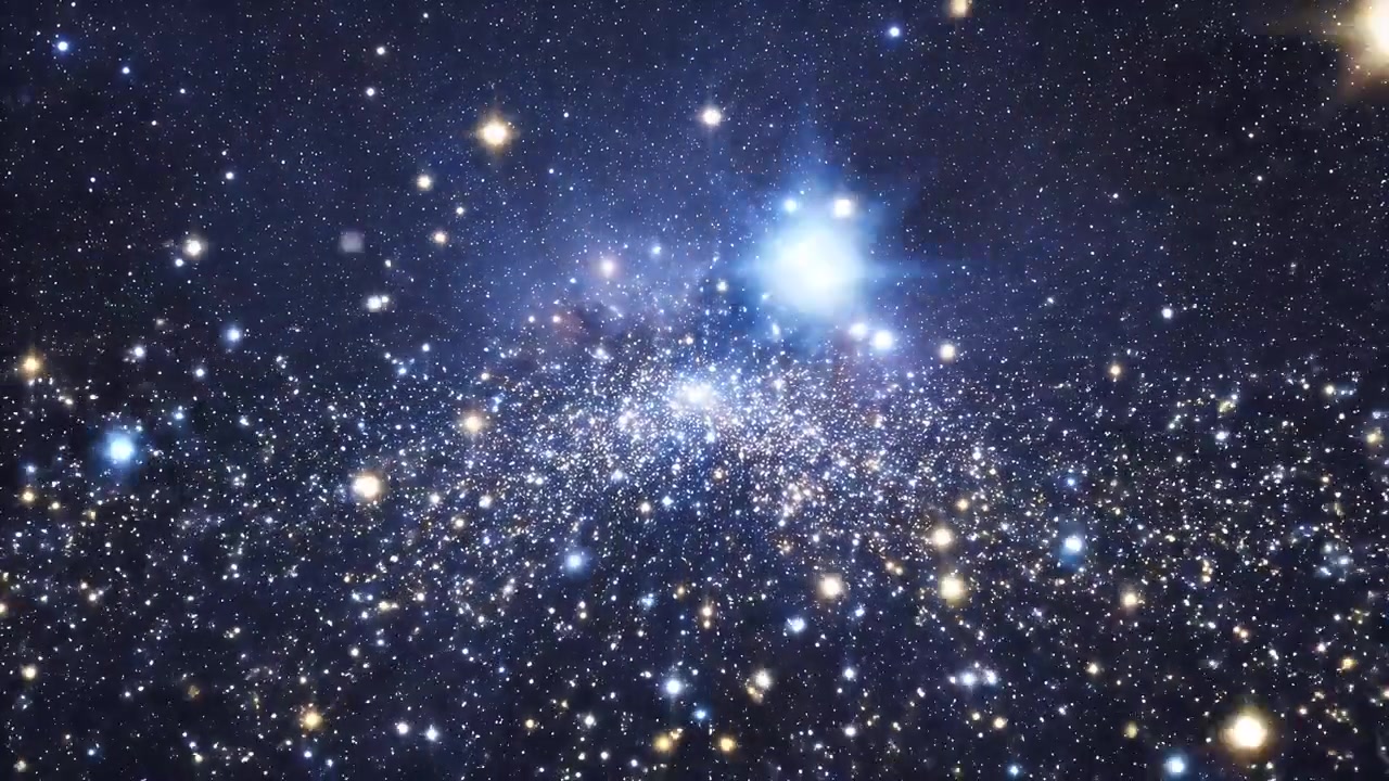 Volare attraverso un denso campo stellare nello spazio profondo