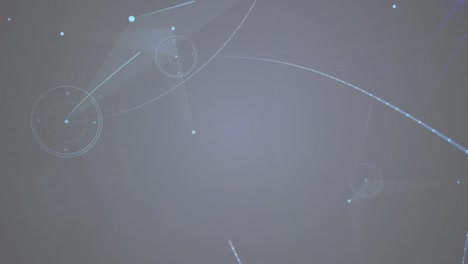 animación en la red de conexiones sobre fondo gris