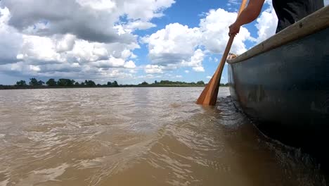 View-from-the-middle-of-a-river-in-Alberta-Canada-on-a-sunny-day