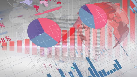 animación del procesamiento de datos financieros en todo el mundo