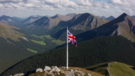 british flag on mountain summit