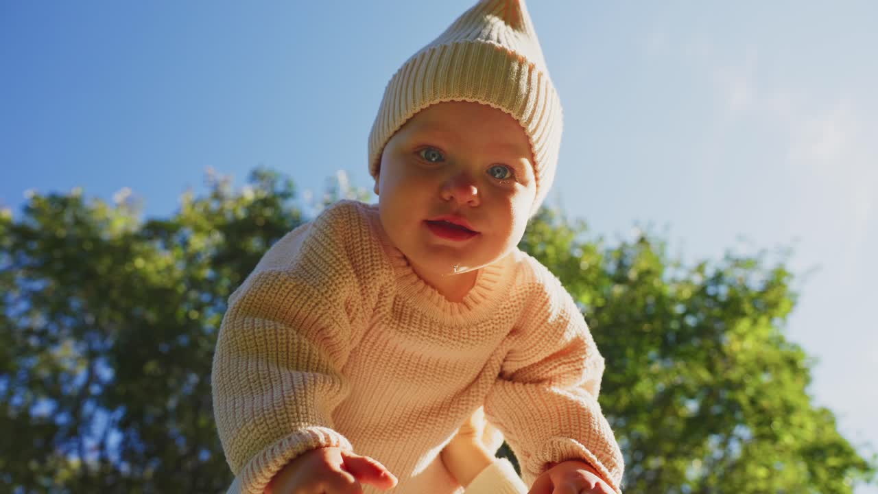 Baby Girl Playing Outdoors