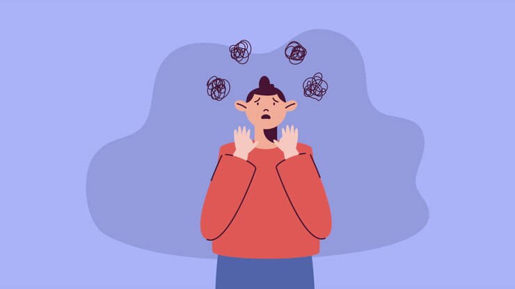 Woman experiencing anxiety or stress