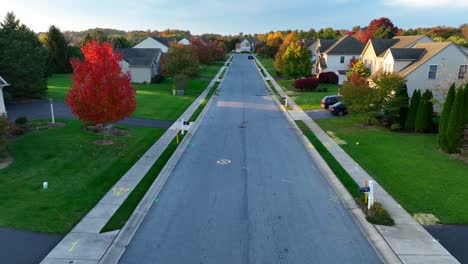 autumn in an american suburb