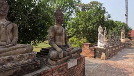 panoramic view of buddha statues at historical site