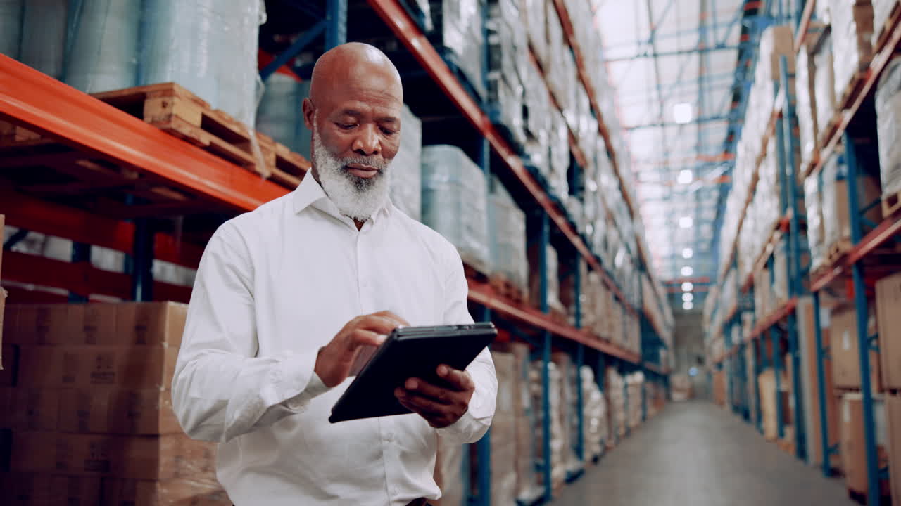 Warehouse Manager Checking Inventory