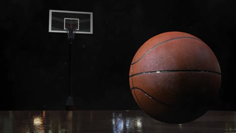 basketball on court 4k stock video