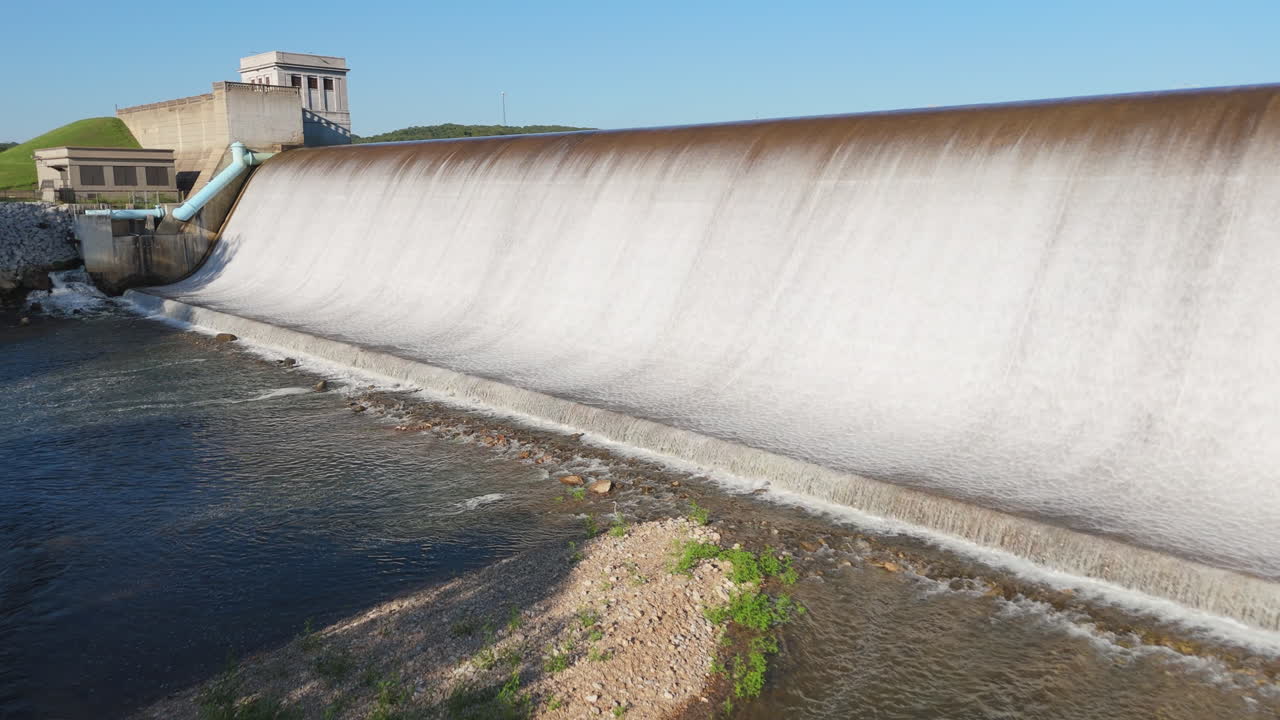 Spavinaw Spillway In Oklahoma, United States During Daytime - Aerial Shot