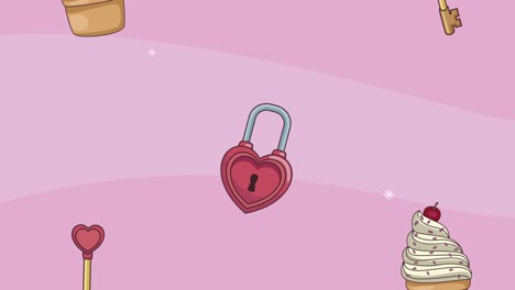 happy valentines day pattern animation