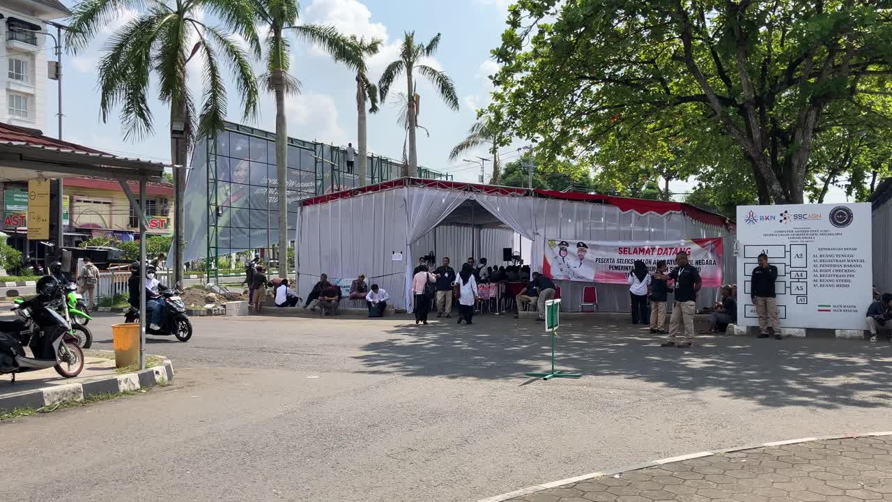 Indonesia Election Day: Voters Line Up at Polling Station