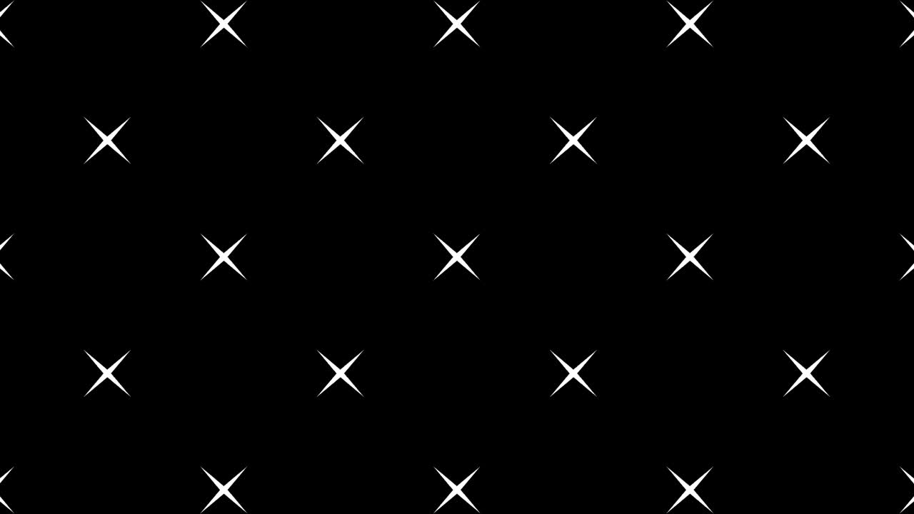 patrón gráfico en blanco y negro con efecto estroboscópico e hipnótico, mientras aumenta en tamaño y luego lo reduce.