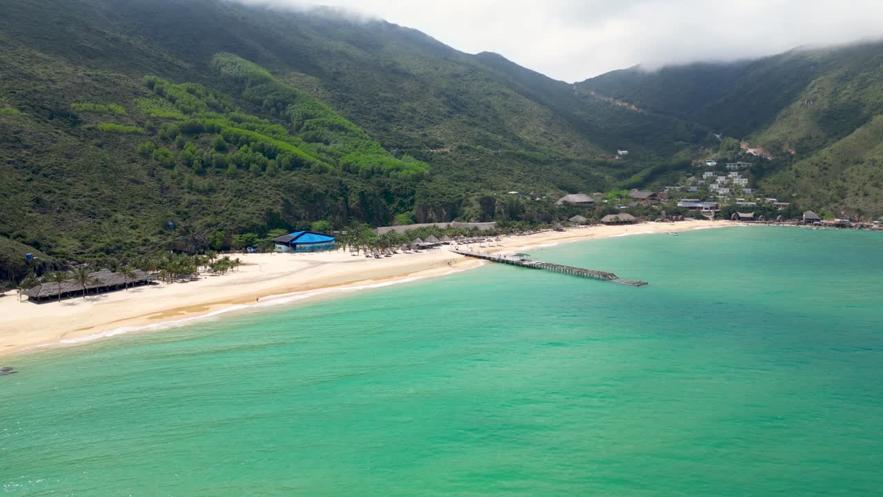 Famous Ky Co Sand Beach in Vietnam, aerial drone view
